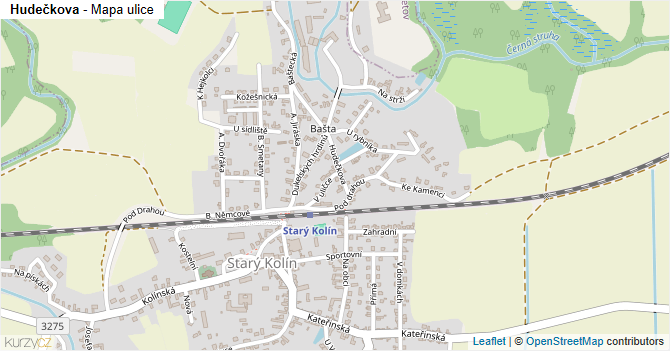 Hudečkova - mapa ulice