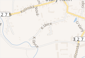K lávce v obci Starý Kolín - mapa ulice