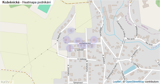 Kožešnická - mapa podnikání