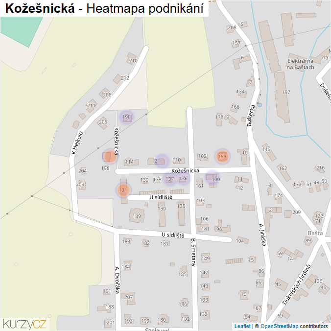 Mapa Kožešnická - Firmy v ulici.