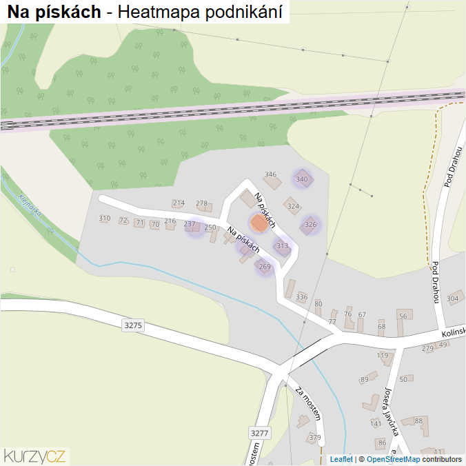 Mapa Na pískách - Firmy v ulici.
