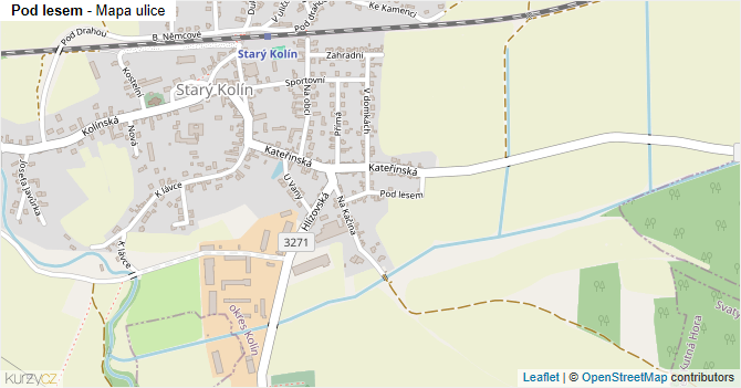 Pod lesem - mapa ulice