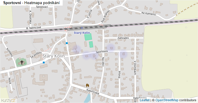Sportovní - mapa podnikání