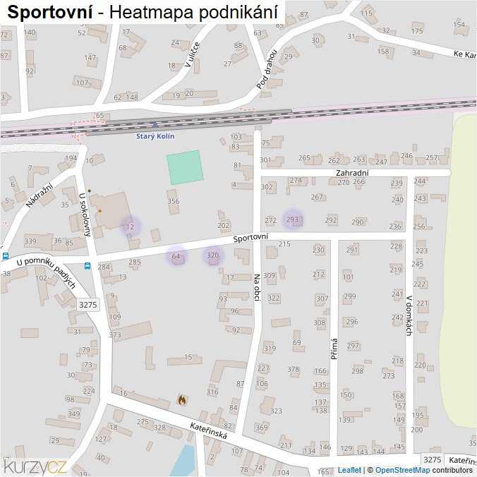 Mapa Sportovní - Firmy v ulici.