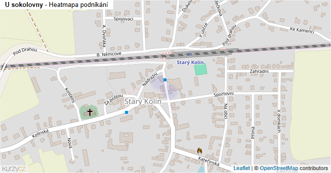 U sokolovny - mapa podnikání