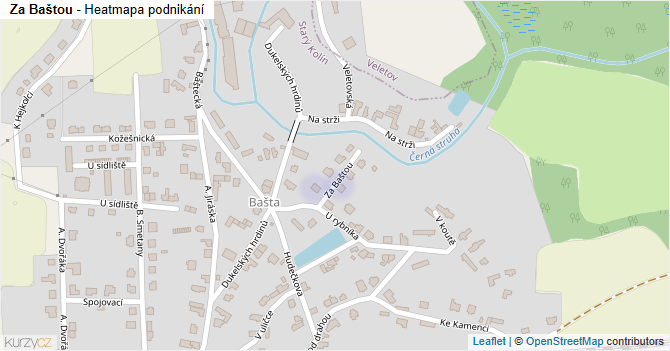 Za Baštou - mapa podnikání