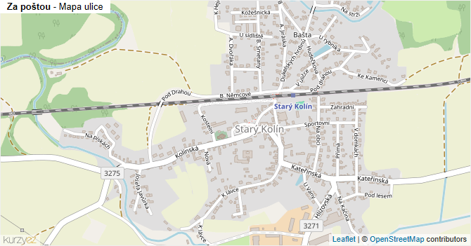 Za poštou - mapa ulice