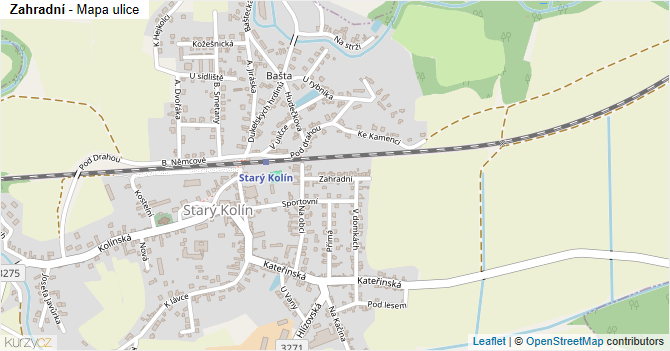 Zahradní - mapa ulice