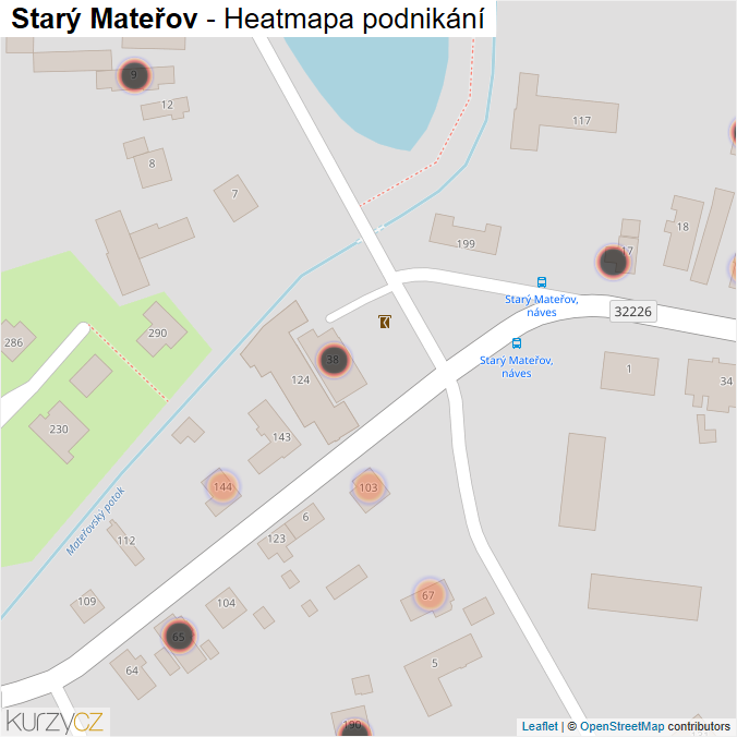 Mapa Starý Mateřov - Firmy v obci.