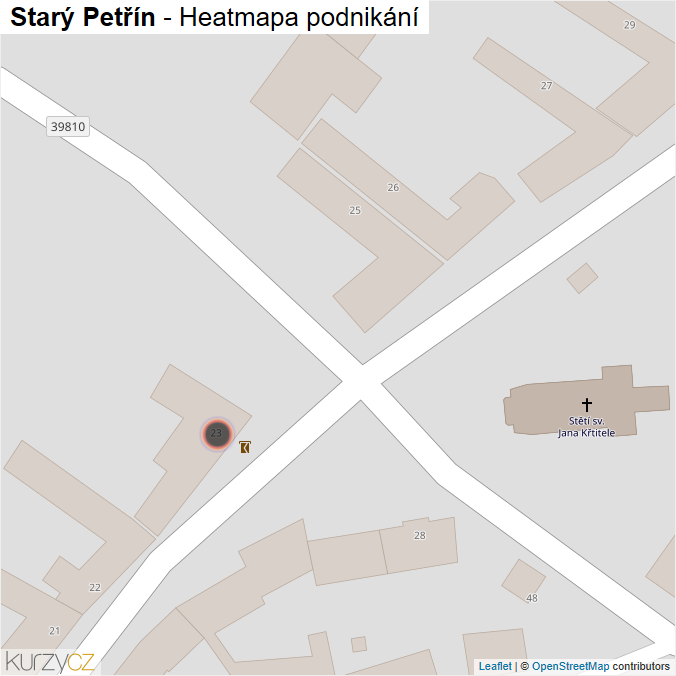 Mapa Starý Petřín - Firmy v obci.