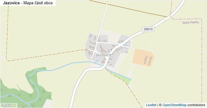 Jazovice - mapa části obce