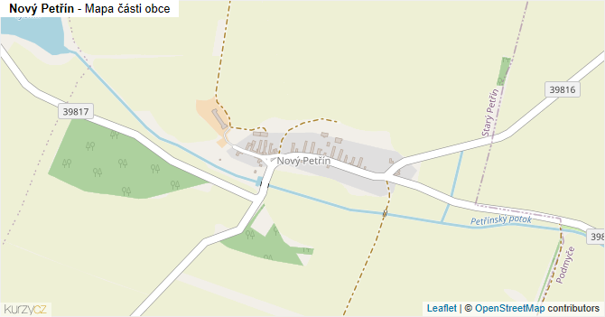Nový Petřín - mapa části obce