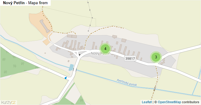 Nový Petřín - mapa firem