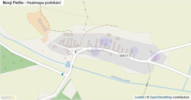 Nový Petřín - mapa podnikání