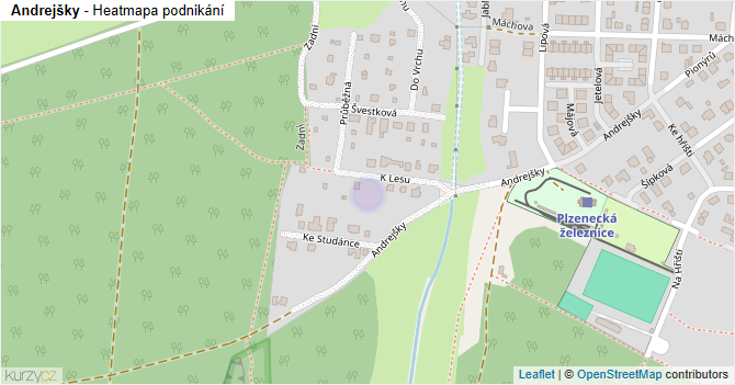 Andrejšky - mapa podnikání