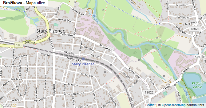Brožíkova - mapa ulice