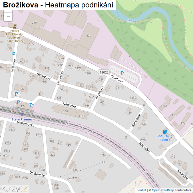 Mapa Brožíkova - Firmy v ulici.