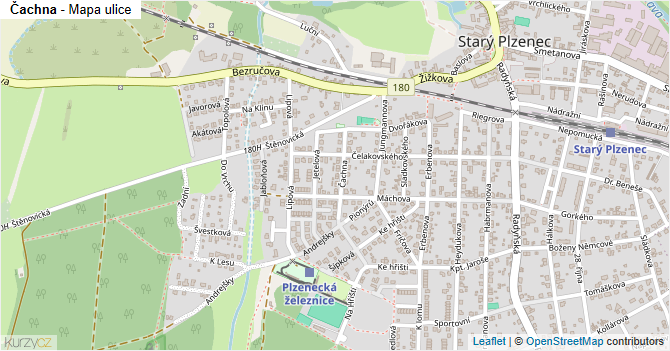 Čachna - mapa ulice