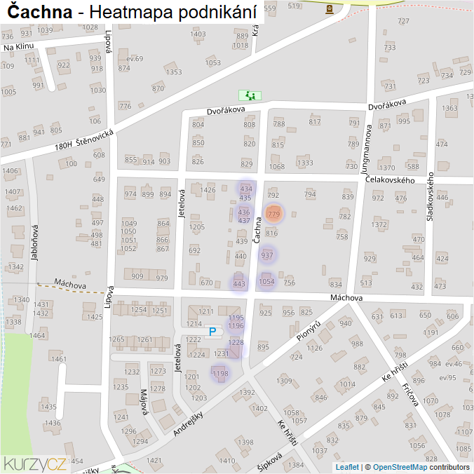 Mapa Čachna - Firmy v ulici.