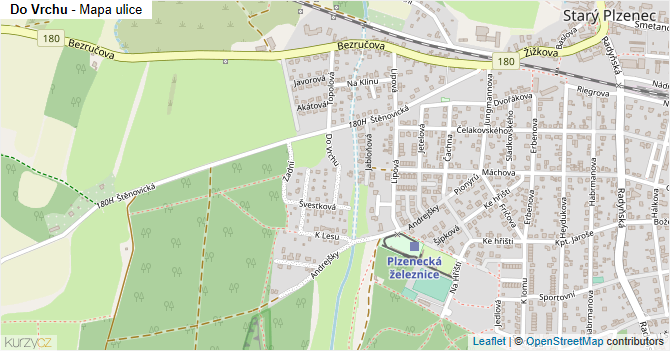 Do Vrchu - mapa ulice