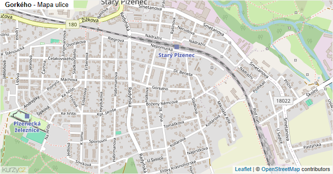 Gorkého - mapa ulice