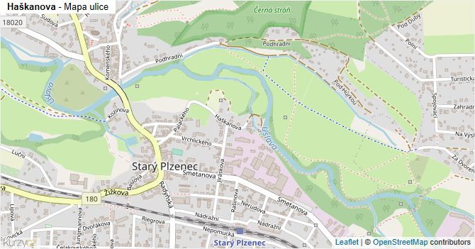 Haškanova - mapa ulice