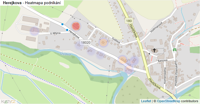 Herejkova - mapa podnikání