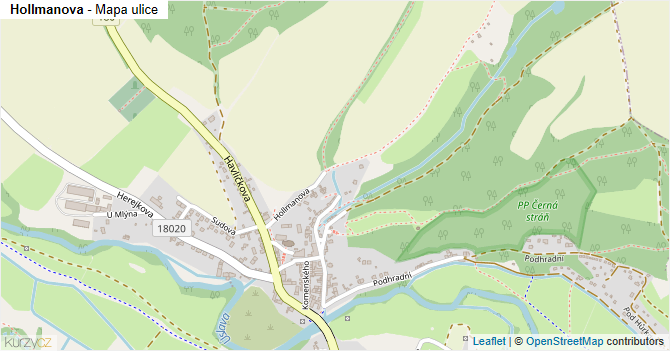 Hollmanova - mapa ulice