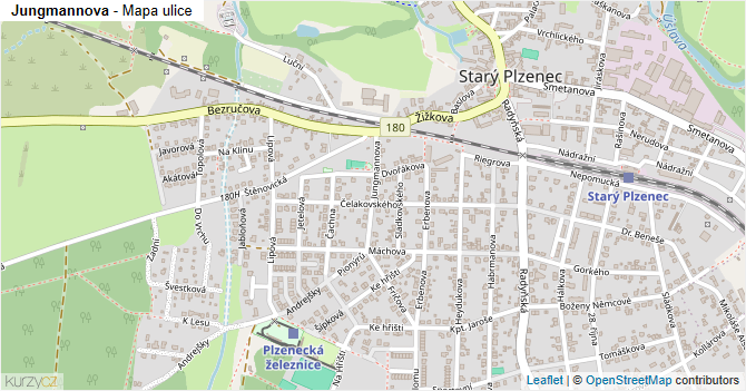 Jungmannova - mapa ulice