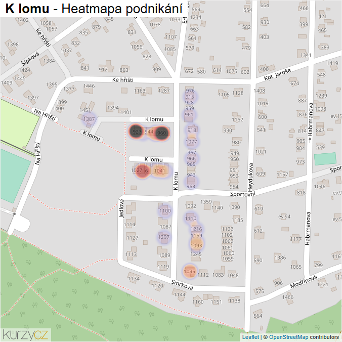 Mapa K lomu - Firmy v ulici.