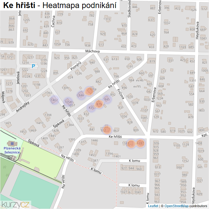 Mapa Ke hřišti - Firmy v ulici.