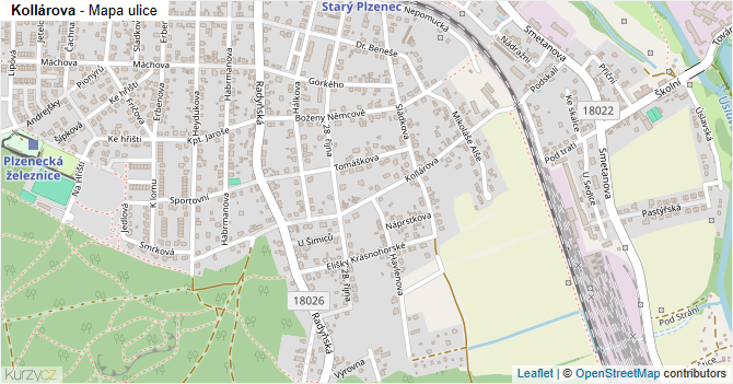 Kollárova - mapa ulice