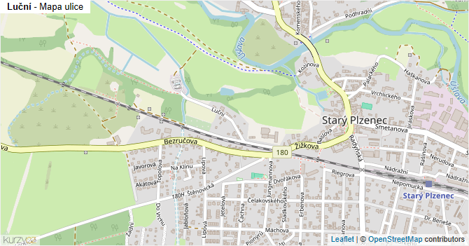 Luční - mapa ulice