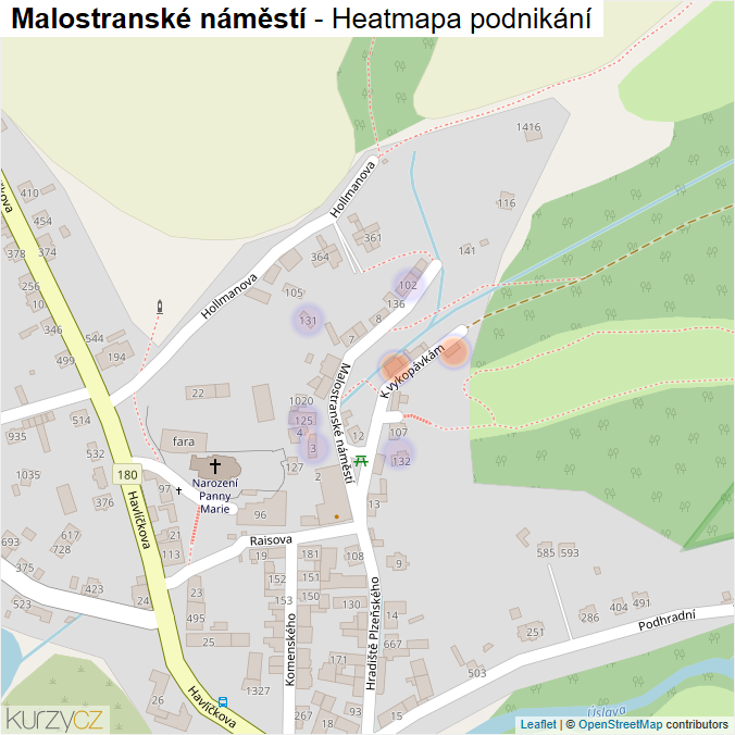 Mapa Malostranské náměstí - Firmy v ulici.
