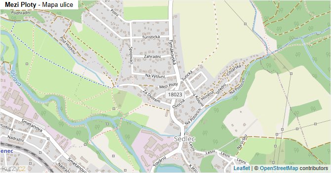 Mezi Ploty - mapa ulice