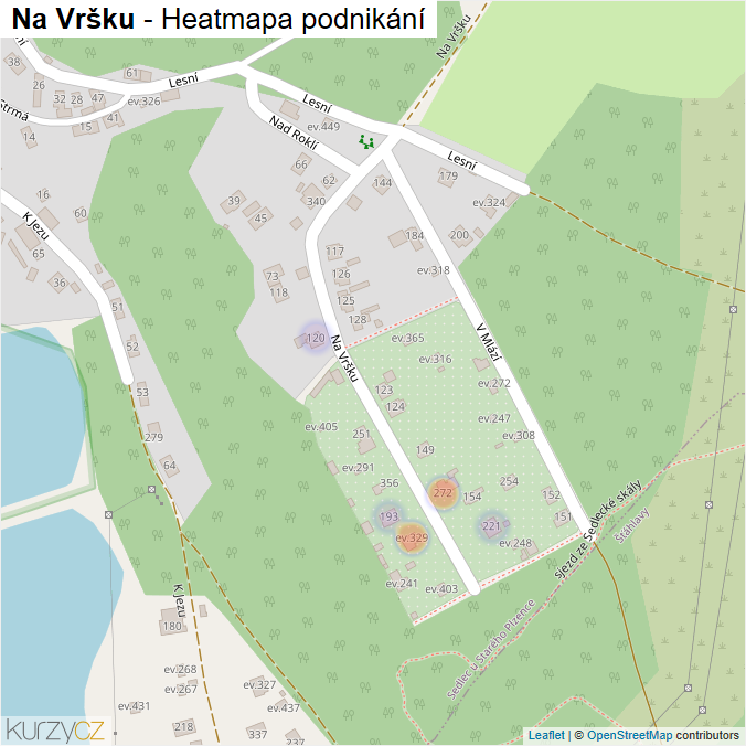 Mapa Na Vršku - Firmy v ulici.