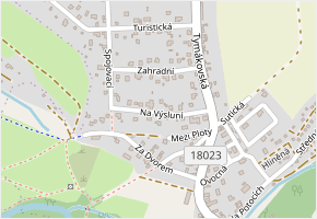 Na Výsluní v obci Starý Plzenec - mapa ulice
