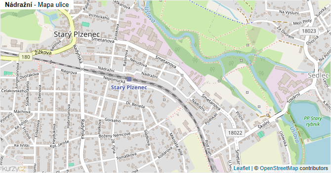 Nádražní - mapa ulice