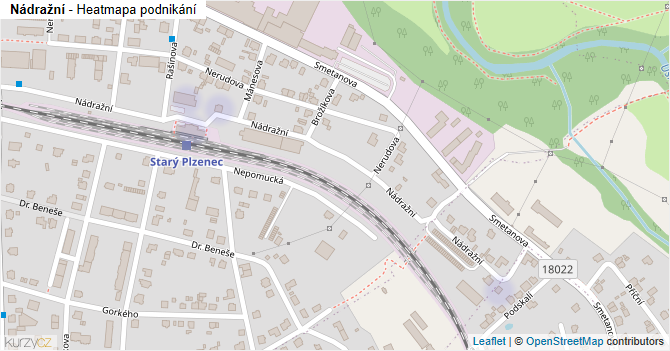 Nádražní - mapa podnikání