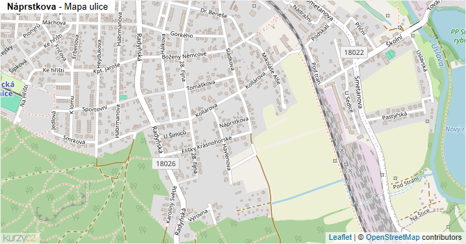 Náprstkova - mapa ulice