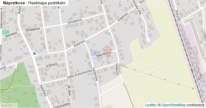 Náprstkova - mapa podnikání