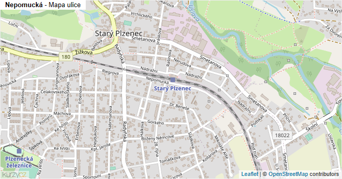 Nepomucká - mapa ulice