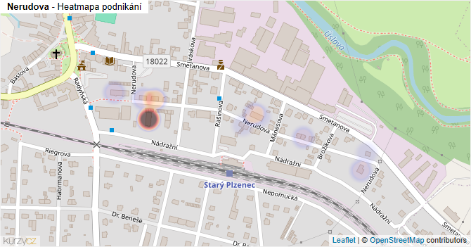 Nerudova - mapa podnikání