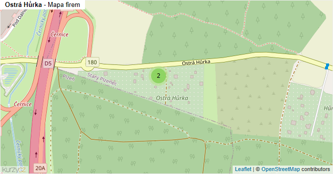 Ostrá Hůrka - mapa firem