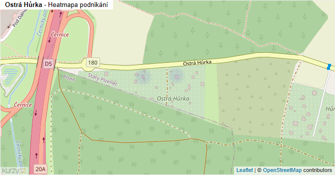 Ostrá Hůrka - mapa podnikání