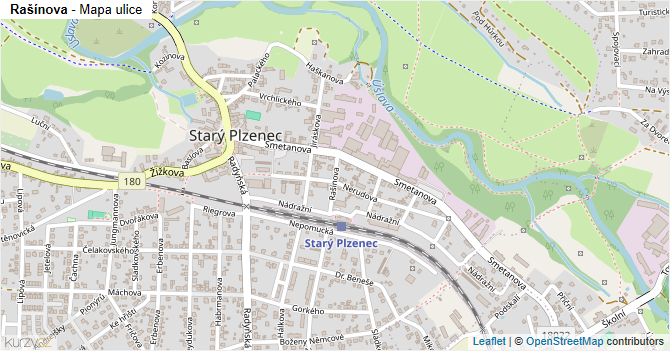 Rašínova - mapa ulice