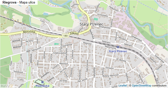Riegrova - mapa ulice