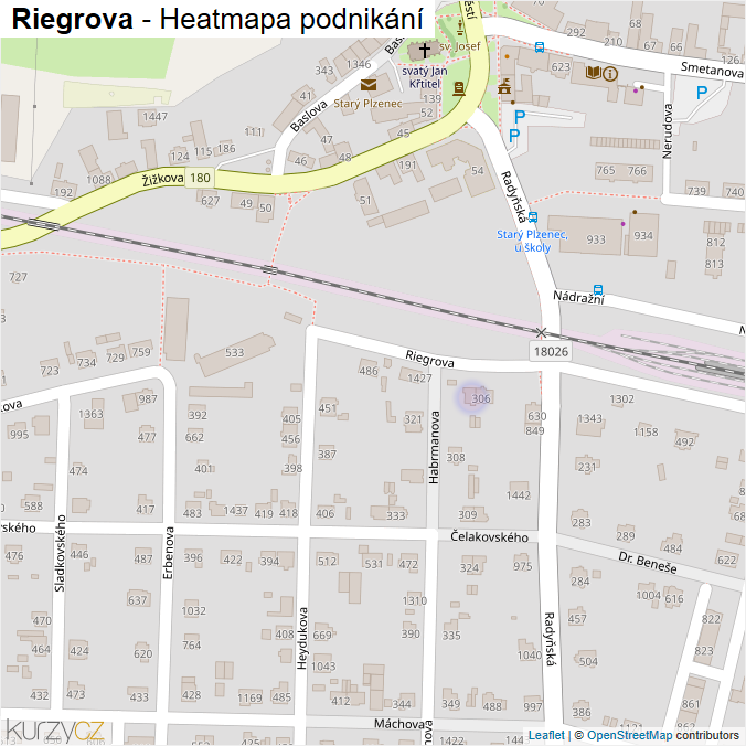 Mapa Riegrova - Firmy v ulici.