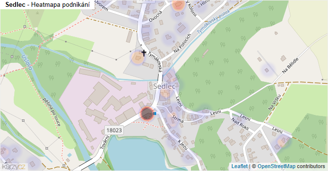 Sedlec - mapa podnikání