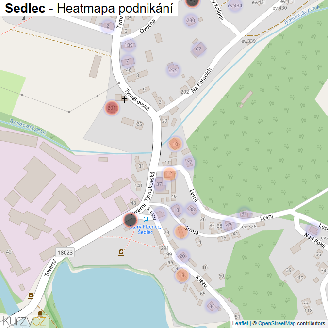 Mapa Sedlec - Firmy v části obce.